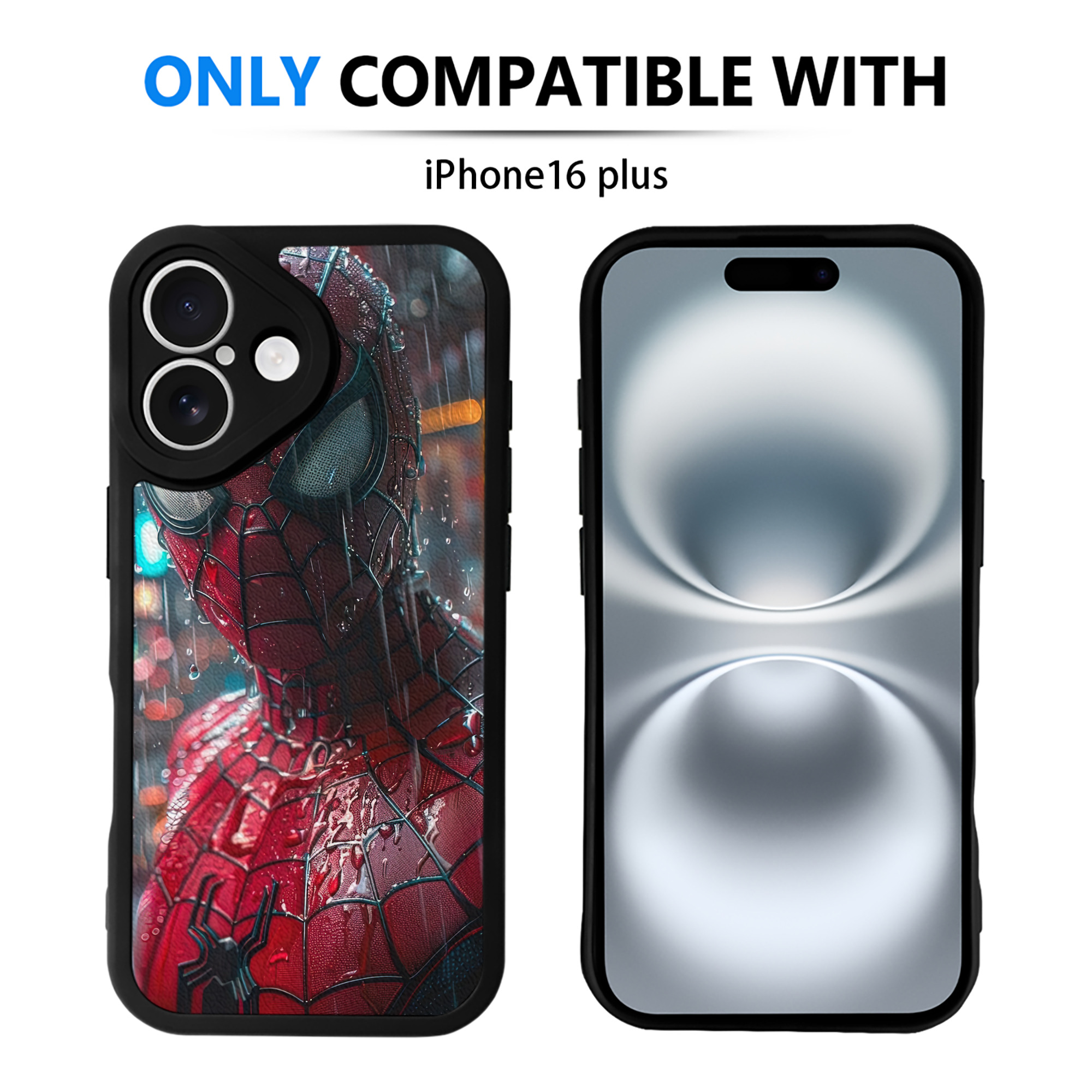 Spider Man スパイダーマン 【iPhone 16シリーズ対応】シリコンスマホケース（レザー調） 材質：シリコン